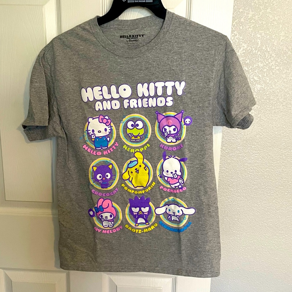 Hello Kitty and Friends by Sanrio - Gray T-shirt - Adult Small
